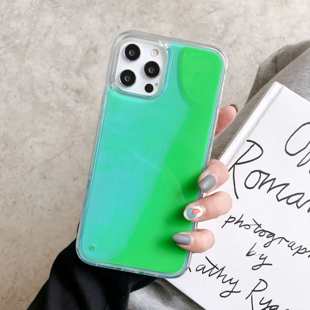 Coque de téléphone en poudre de paillettes lumineuses en plastique