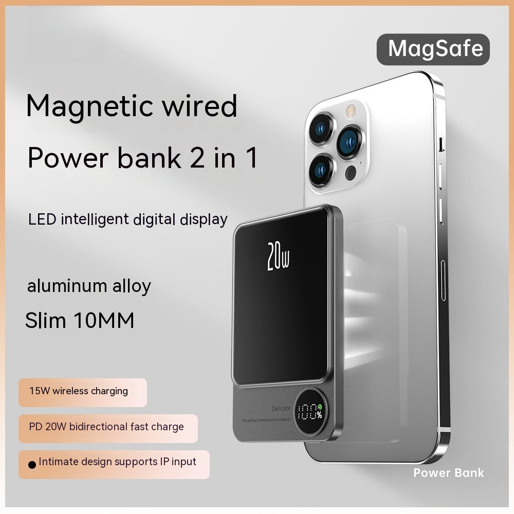 Alimentation mobile portable sans fil magnétique ultra-mince