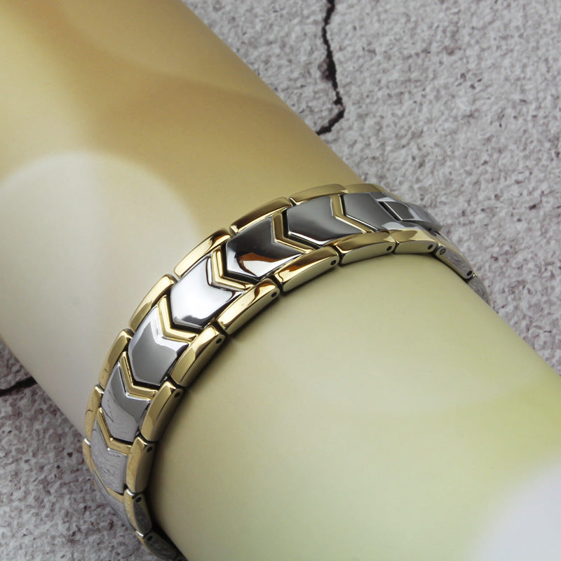 Bracelet magnétique à double rangée en or