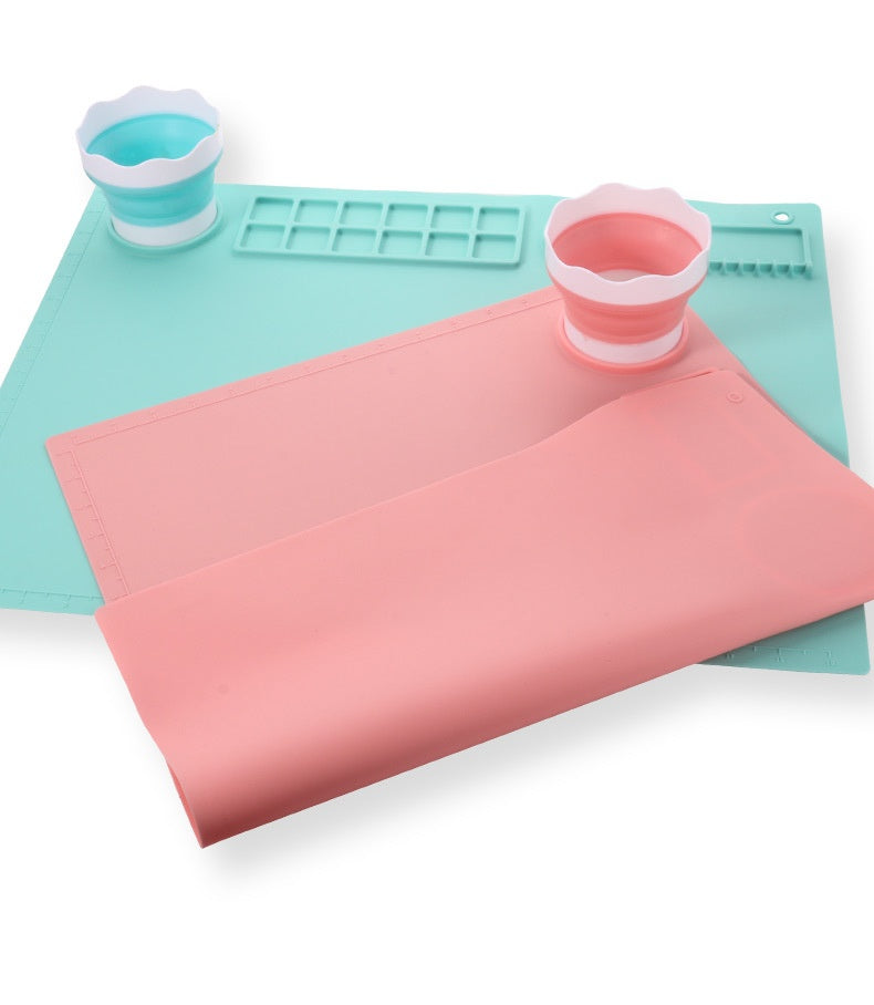 Silicone Double Bol Peinture Graffiti Tapis de peinture à l'huile