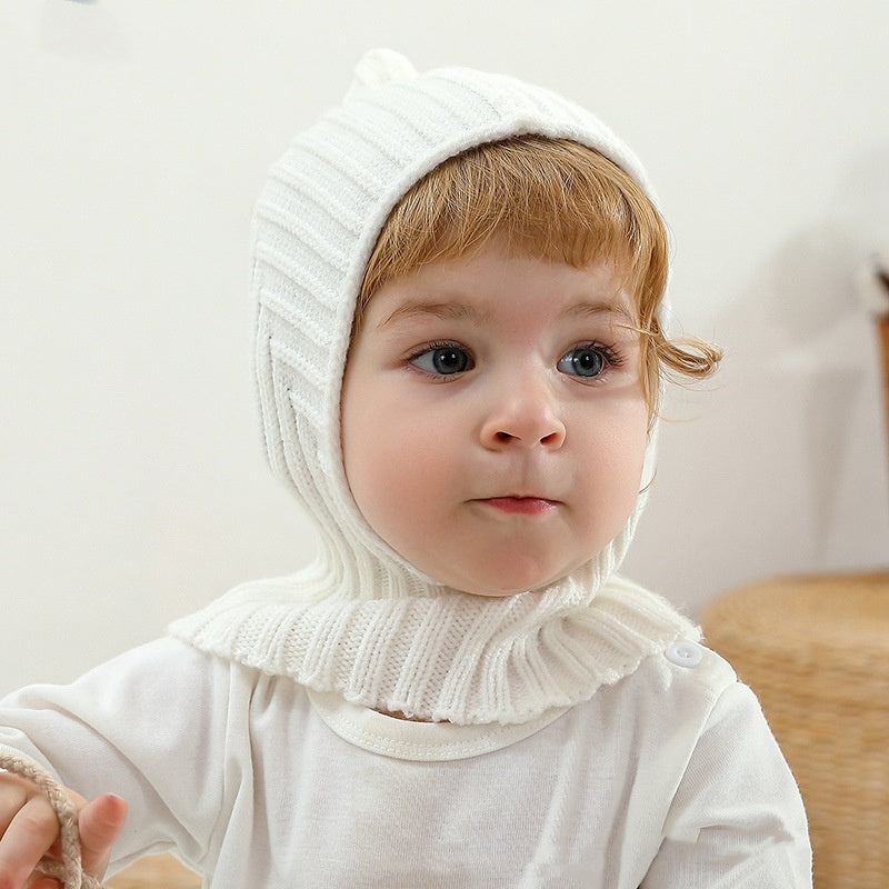 Chapeau bébé et bébé écharpe tout-en-un tenue chaude Casquette