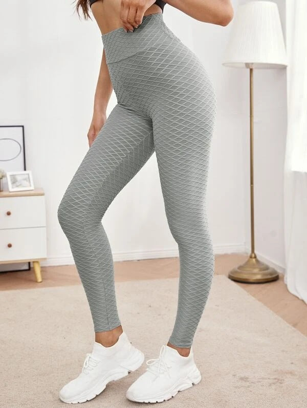 Pantalon de fitness stretch Jacquard High Waist Tight Exercice Pantalon de yoga