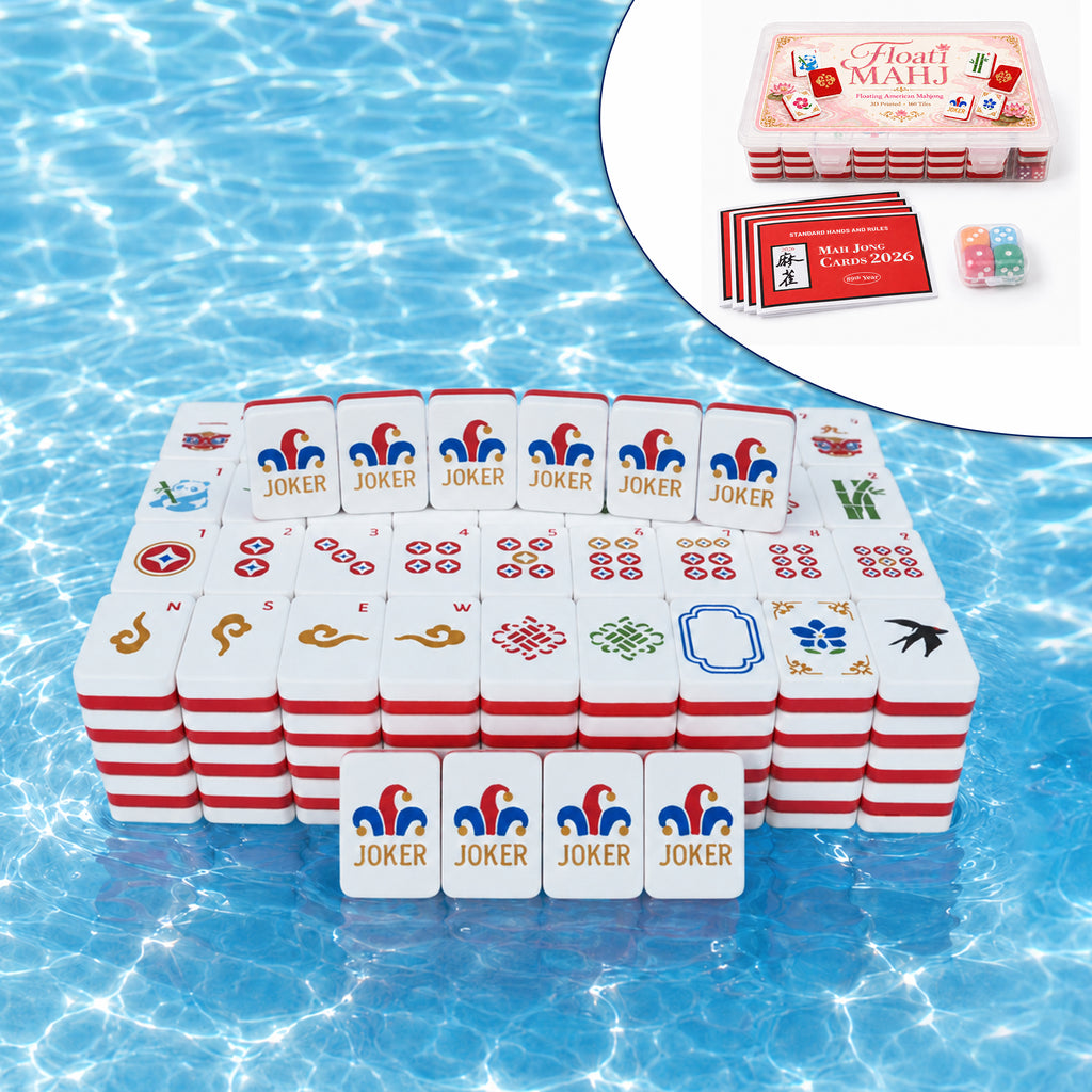 Ensemble de Mahjong américain flottant 160PCS avec boîtier de rangement