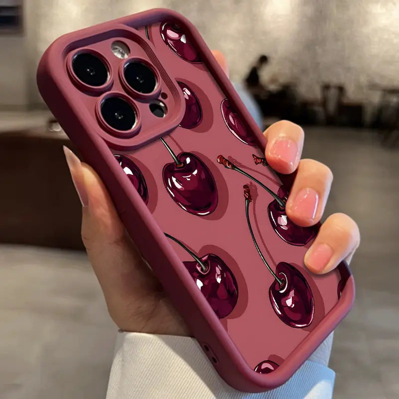 Cas de téléphone modèle de cerise de Doodle