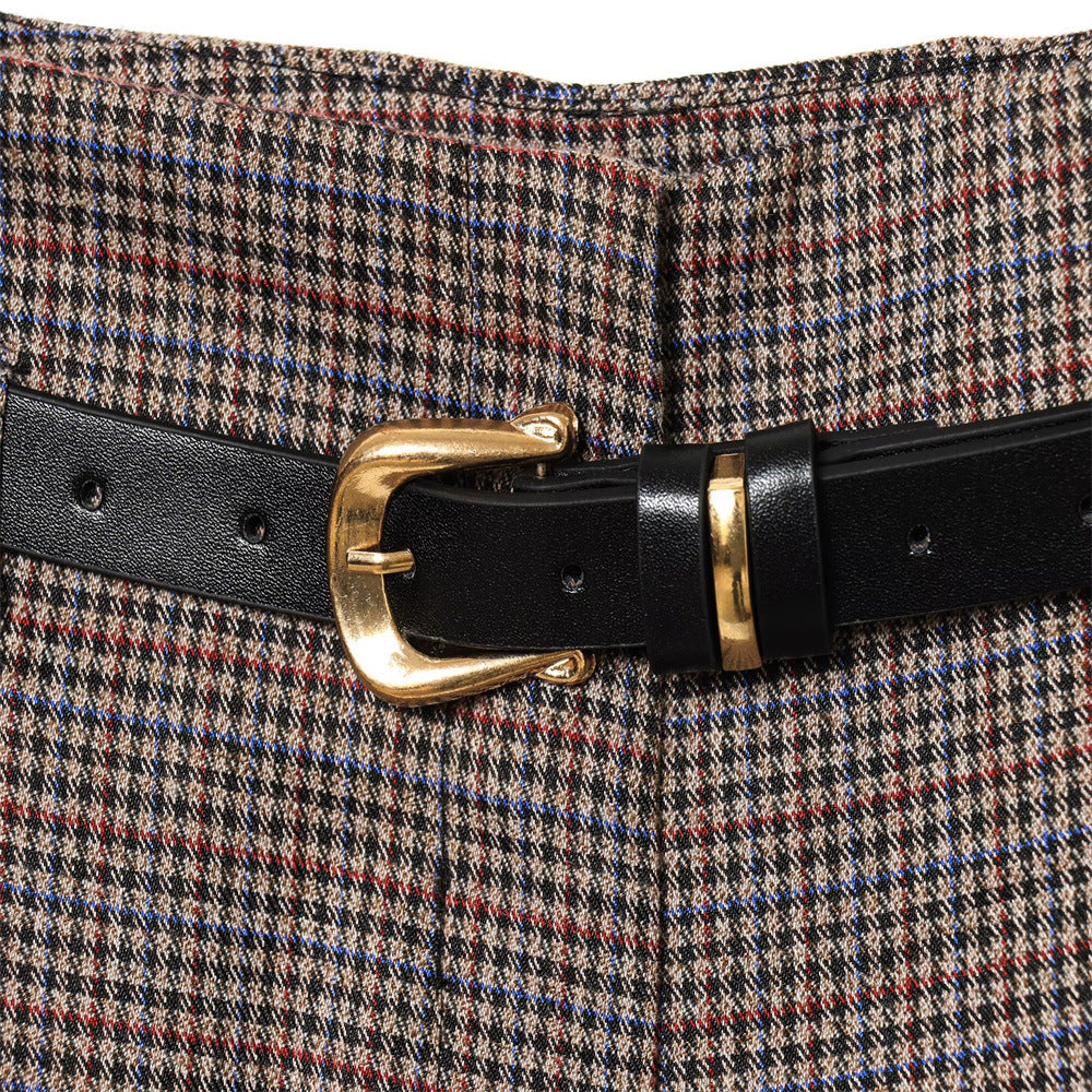 Pantalon à jambes droites avec ceinture