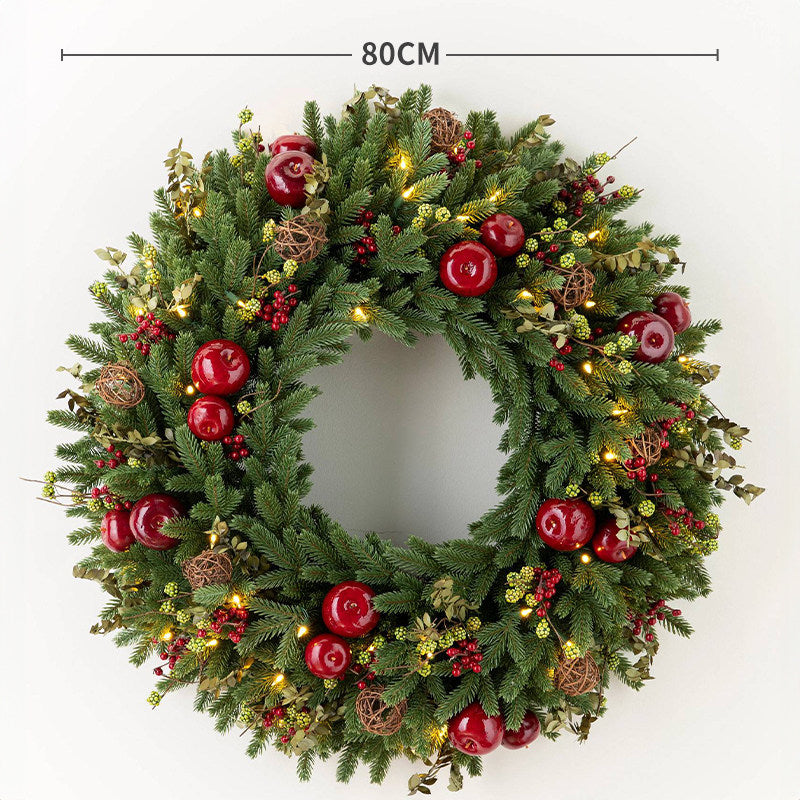 Luxury PE Rattan Wreath de Noël - Décoration de porte de vacances artificielle pour fête de fête à la maison