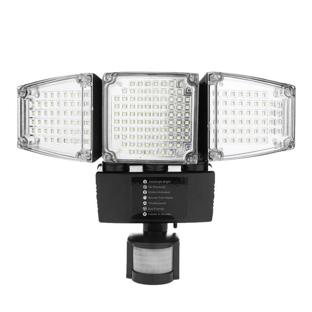 Lumière solaire de jardin 188LED trois lumières de tête
