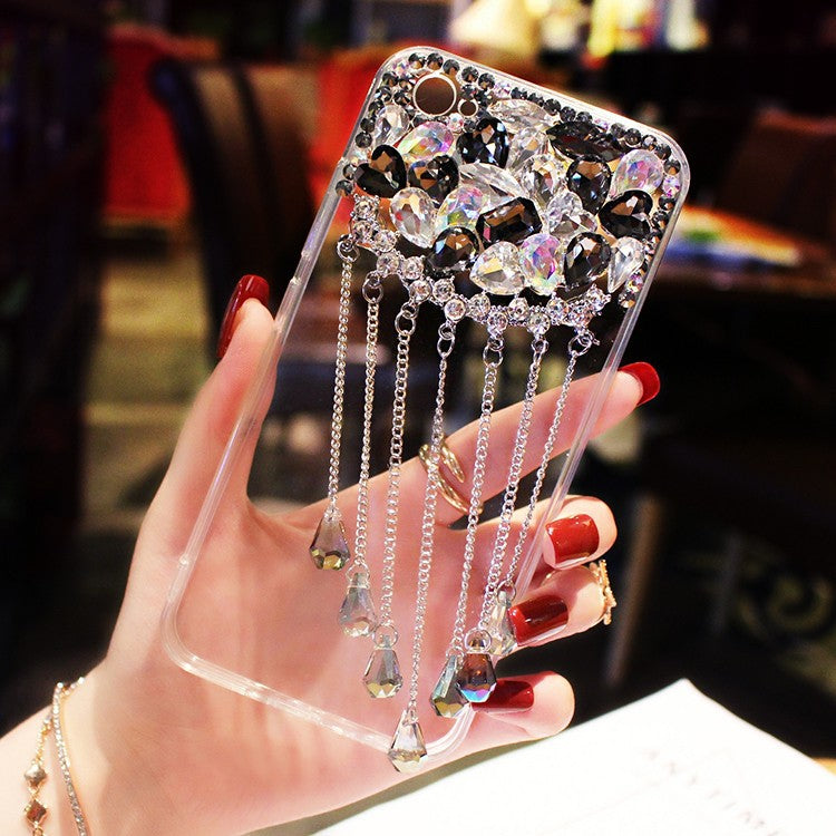 Luxury tassel strass phone case