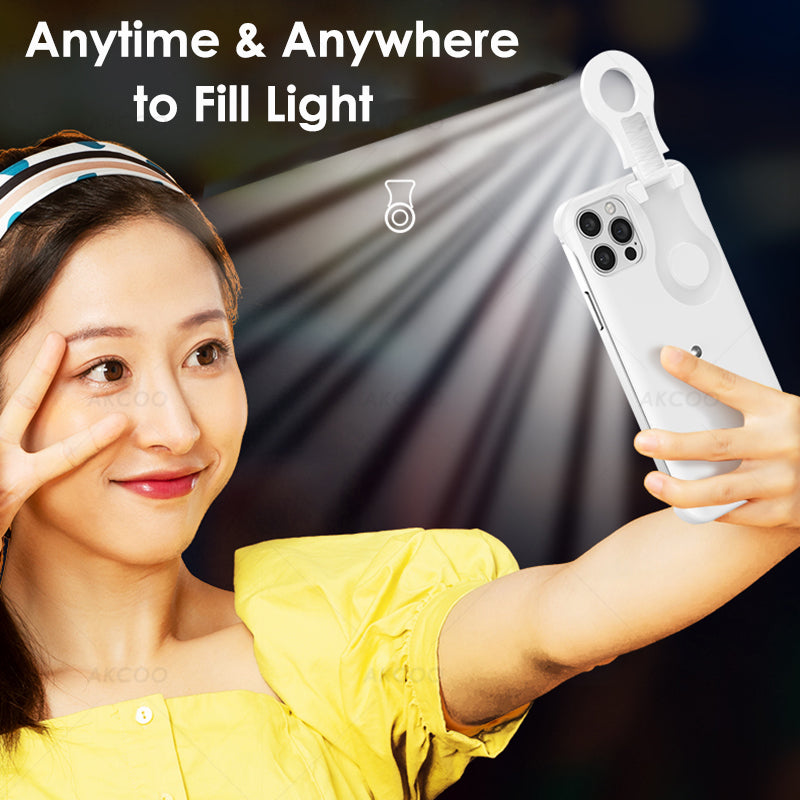 Mode Créativité Selfie Ring Flashing Light Mobile Phone Case