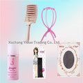 Foggy Pink-or Naturel Long Curls Perruque pleine tête