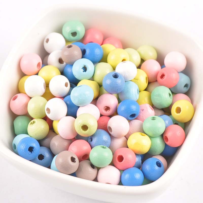 Accessoires de couleur de perles en bois