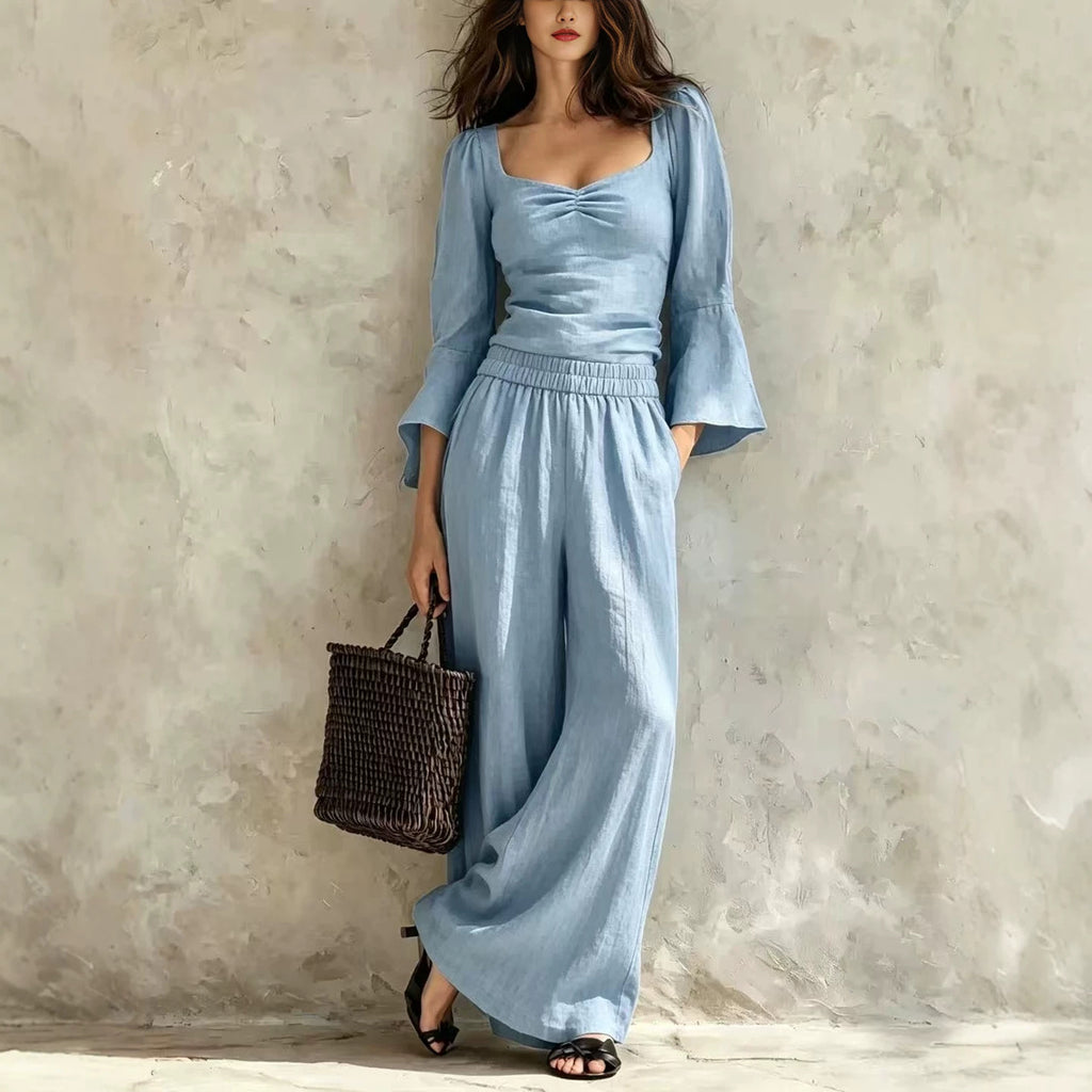 Pantalons élastiques et top set pour femmes