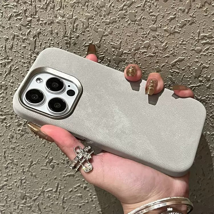 Boîtier de téléphone en cuir magnétique résistant à la chute