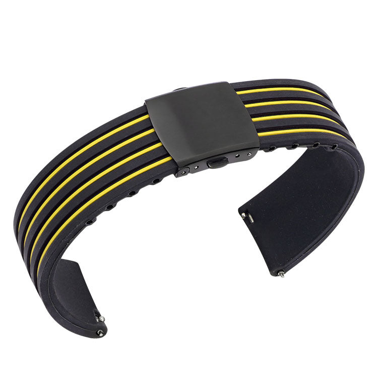 Bracelet en silicone rayé à deux tons d'oreille