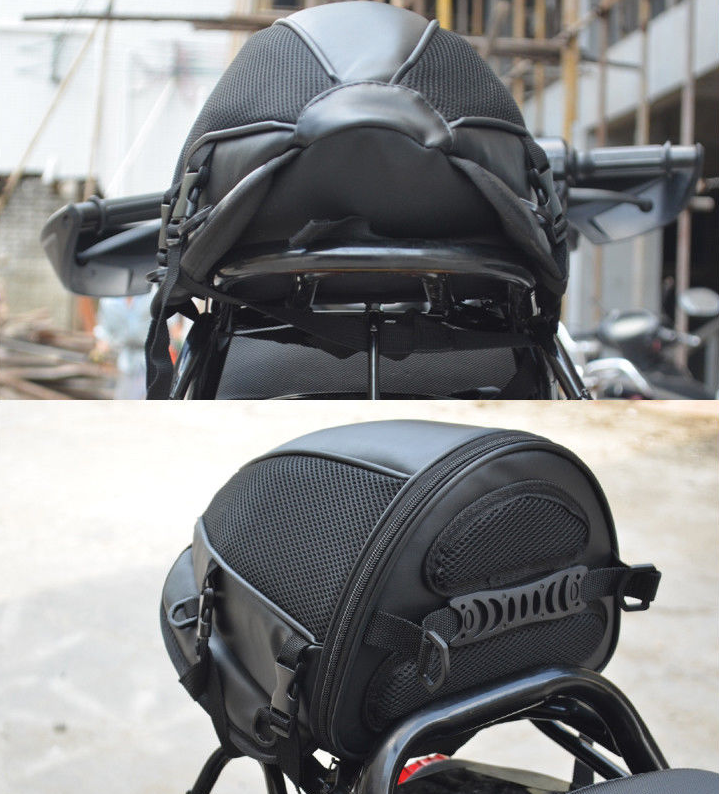 1X Moto Tail Sac de rangement de siège arrière Sac à dos porter épaule à main étanche