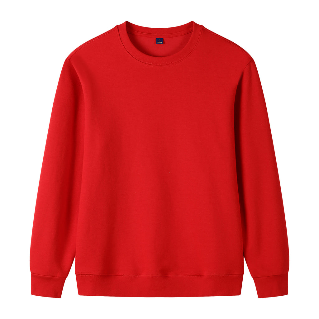 320g Epaule droite Pure coton Automne Manche longue Col rond Sweatshirt Cu
