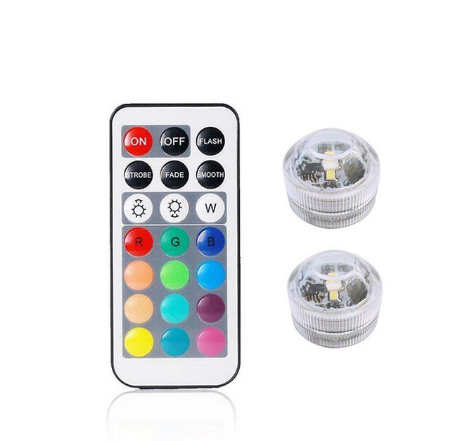 Télécommande lumière plongée 3CM diamant torsion couleur rouge vert bleu blanc chaud blanc w
