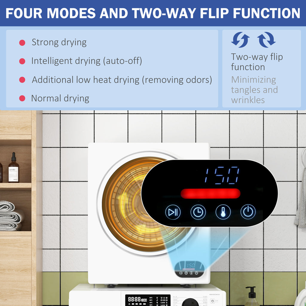 1,5 cu.ft Séchoir à linge portable compact avec séchage intelligent pour appartements Do