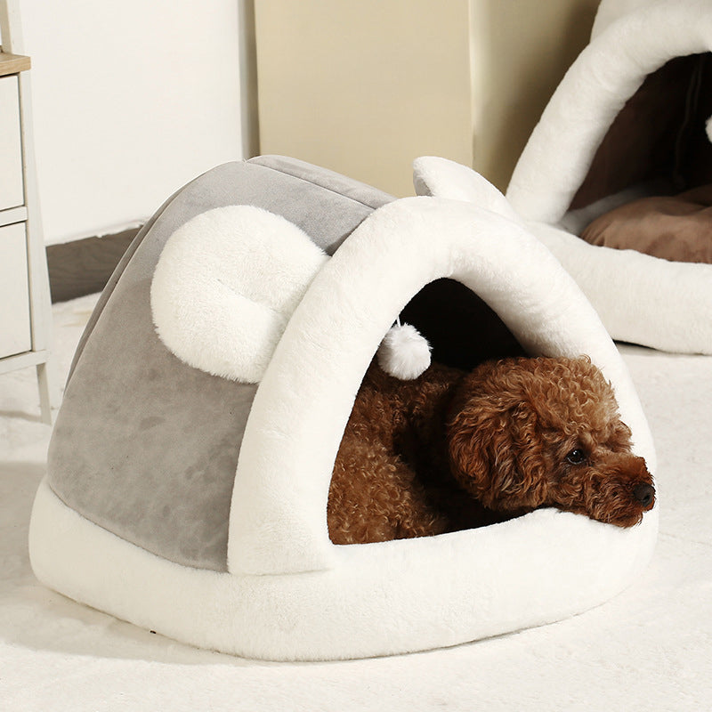Pet Tent Cave Bed for Cats Petits chiens auto-échauffant Cat Tent Bed Cat Hut confortable Pet Sl