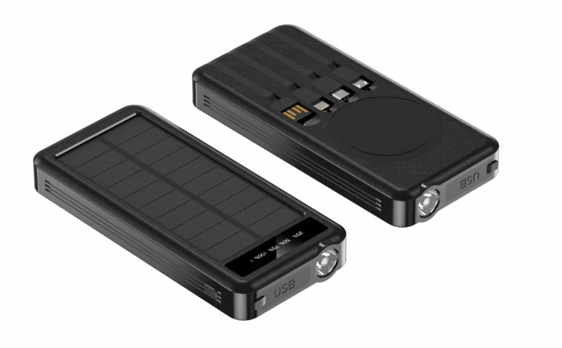 Unité de recharge solaire avec câble portable étanche