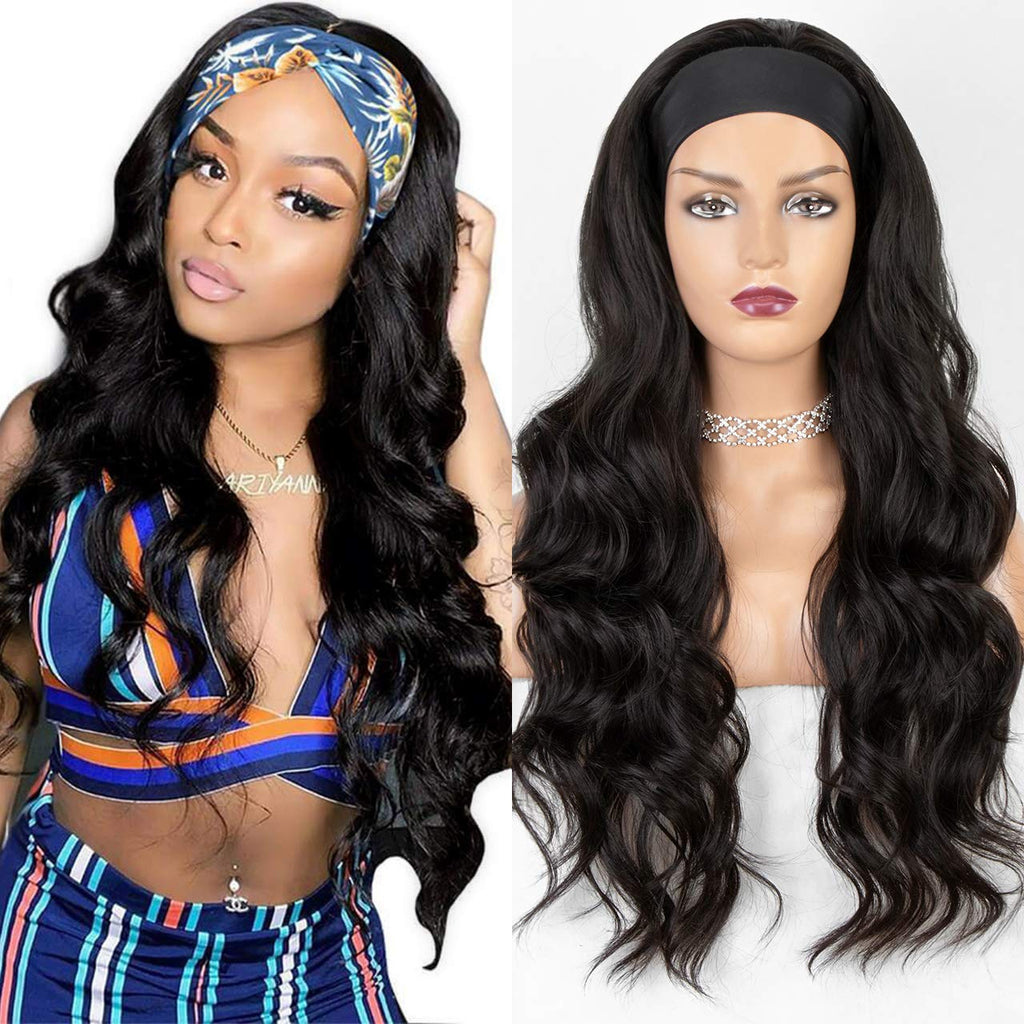 European and American Style Wig Headgear Black Headband Rose