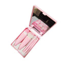 Miroir boîte beauté brosse-5 pinceaux-cerise fleur poudre-pp+ boîte de fibre artificielle-1