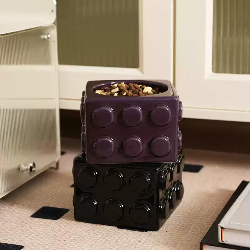 Block Pet Ceramic Water Bowl