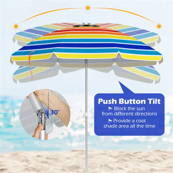 6.5 Parapluie de plage pieds - multicolore