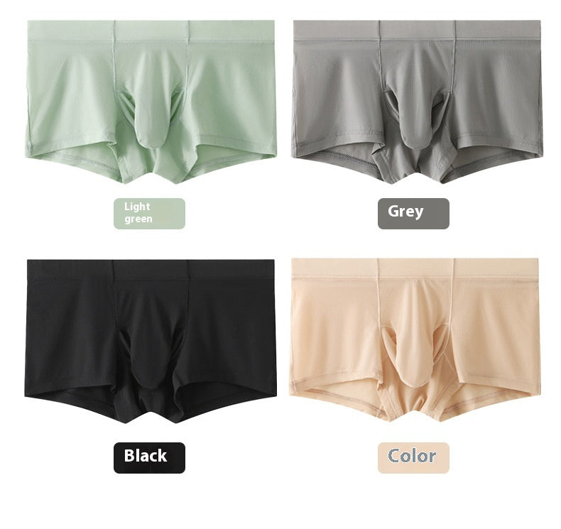 Sous-vêtements Hommes Bullet Separation Eléphant Nez Silk Masque de soie de glace rayé Couleur solide Hommes Zh