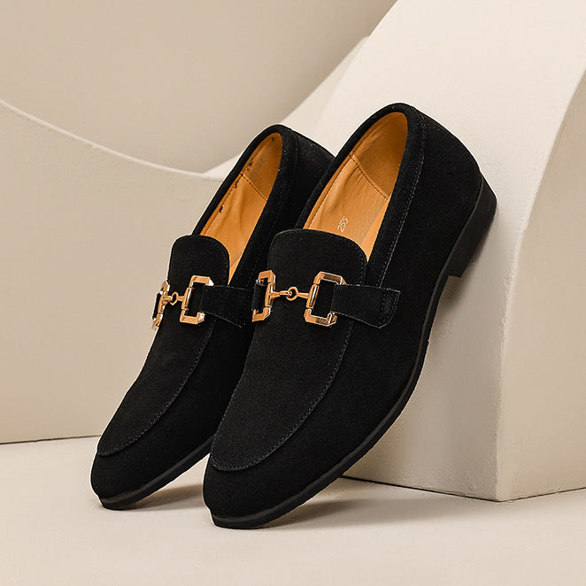 Hommes Casual Chaussures en cuir avec boucles en métal