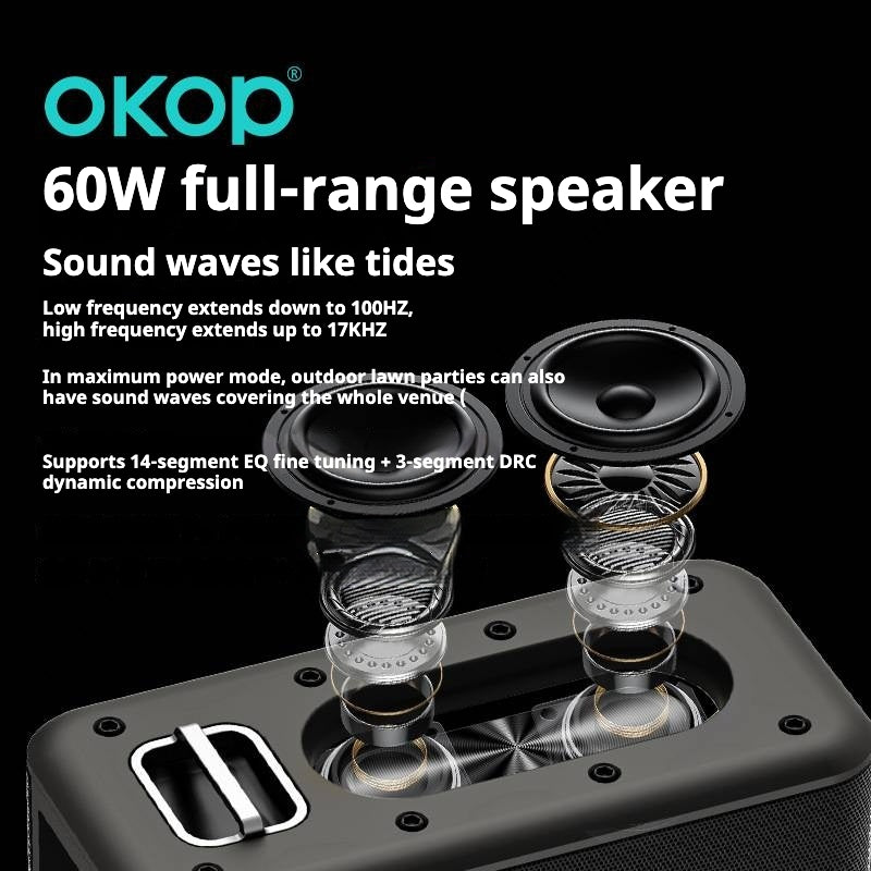 KP-8001 Haut-parleur Haut-Volume extérieur Karaoké Portable Bluetooth Haut-parleur Microphone Ultra-lo