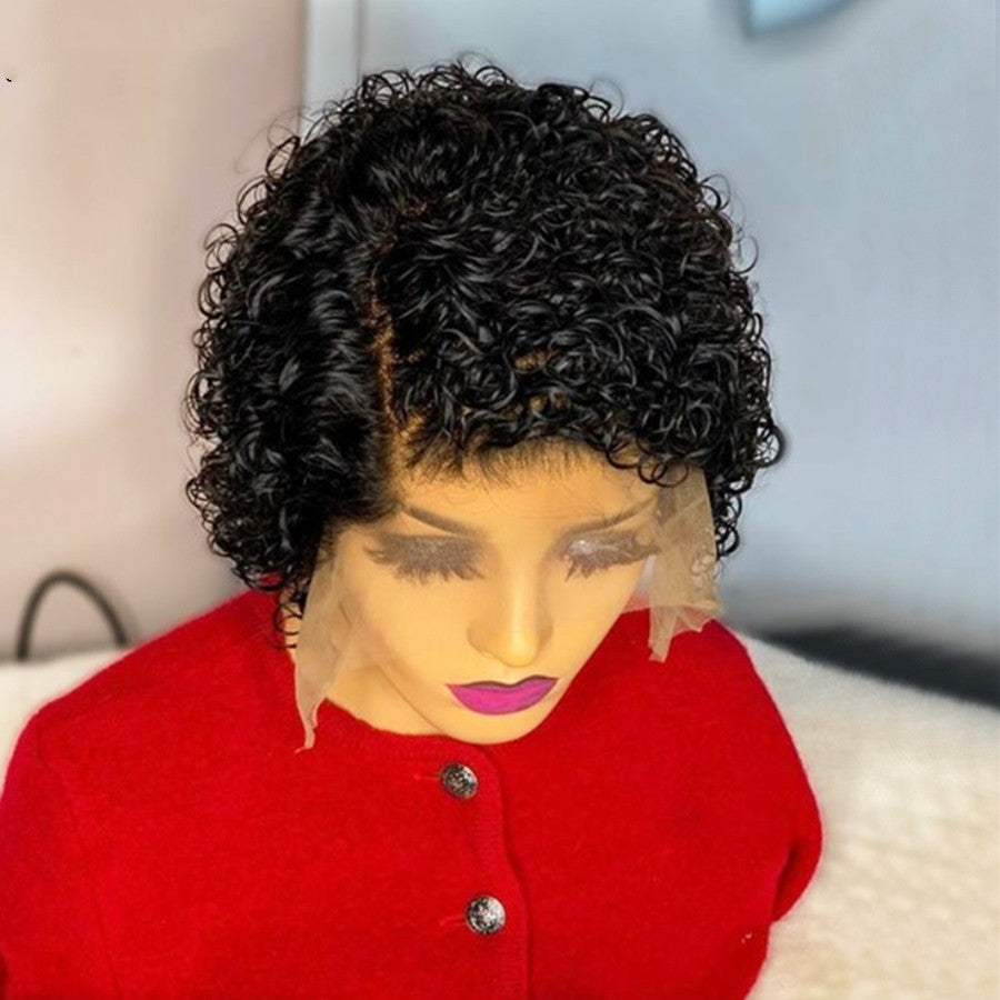 African petit cheveux bouclés court noir