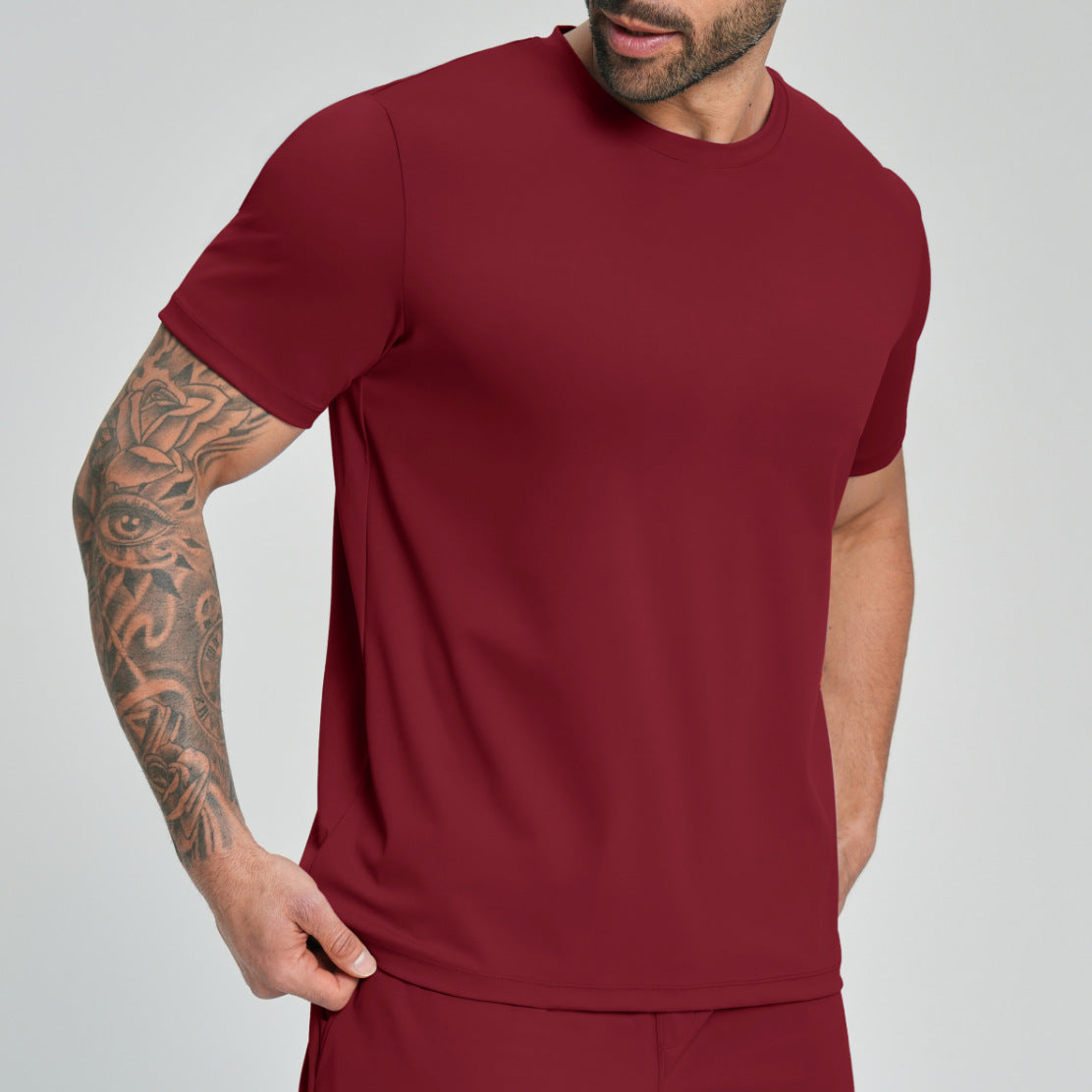 T-Shirt de fitness casual homme cou-équipage