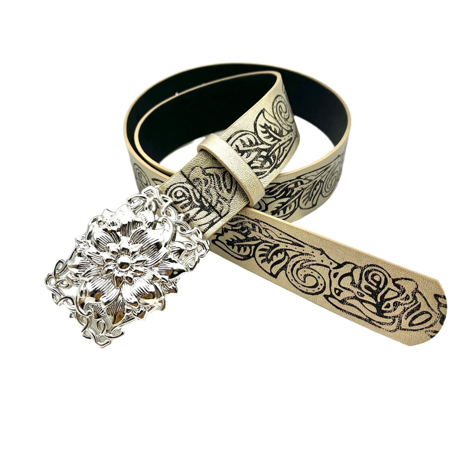 Ceinture féminine embossée vintage personnalisée style punk