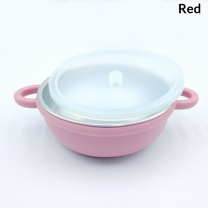 Bol de bébé en acier inoxydable 304 avec base d'aspiration en silicone