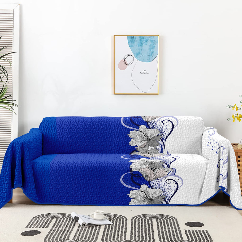 Couverture de canapé brodée et housse de lit d'un jour pour 1 à 4 places