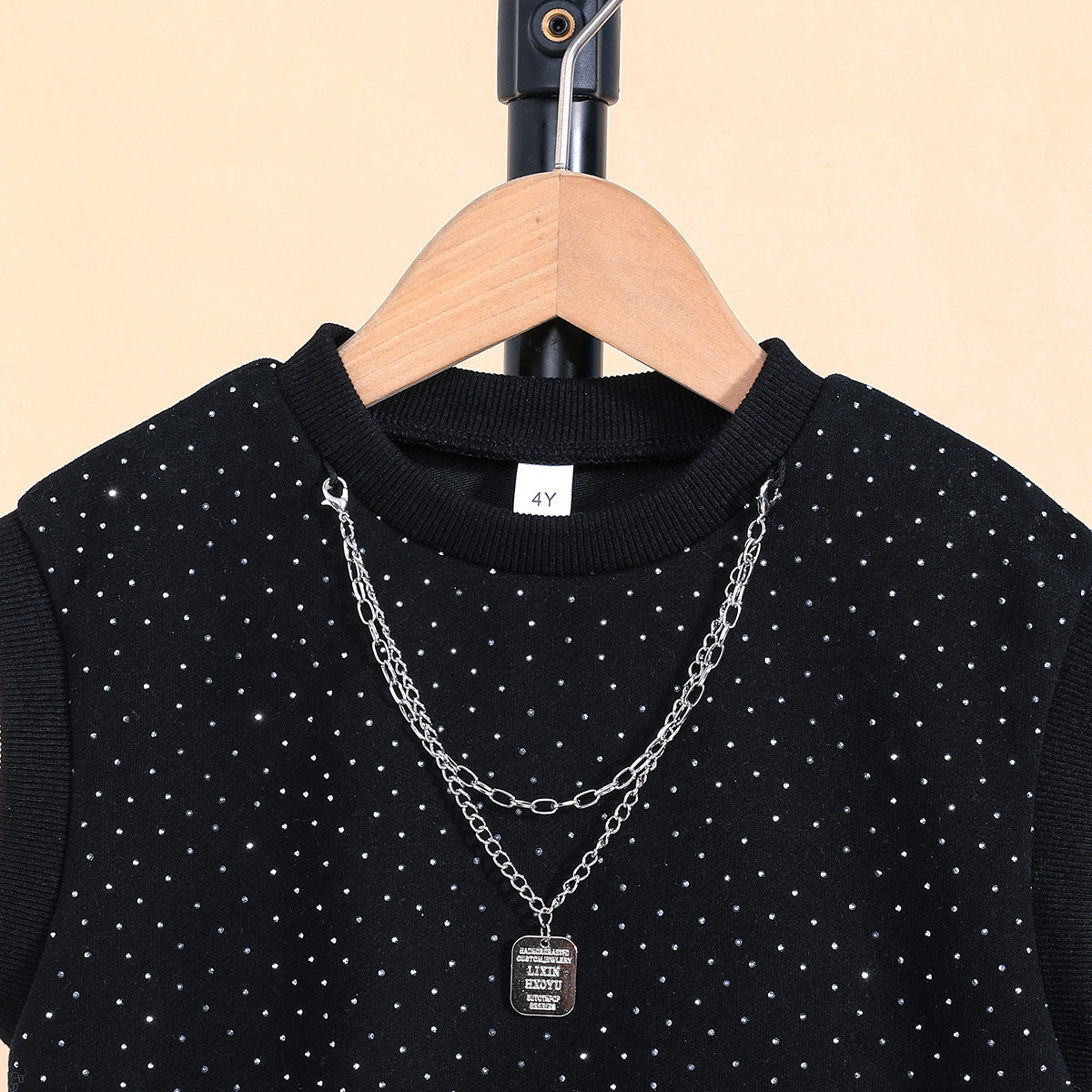 Été tendance Veste sans manches Garçons' Outfit with Starry Sky and Sparkling Strass