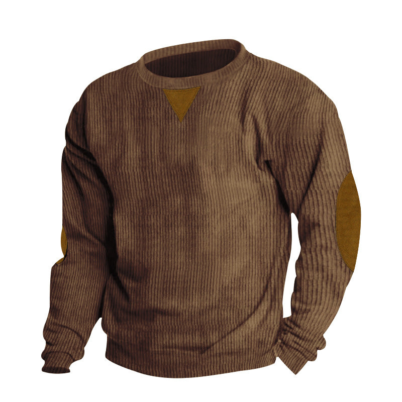 Chandail à manches longues Corduroy Col d'équipage pour hommes