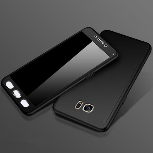 Pour Galaxy J5 Couverture de boîtier 360 J3 J5 J7 Pro J2 J5 J7 Prime Couverture de téléphone 360 PC avec Tem