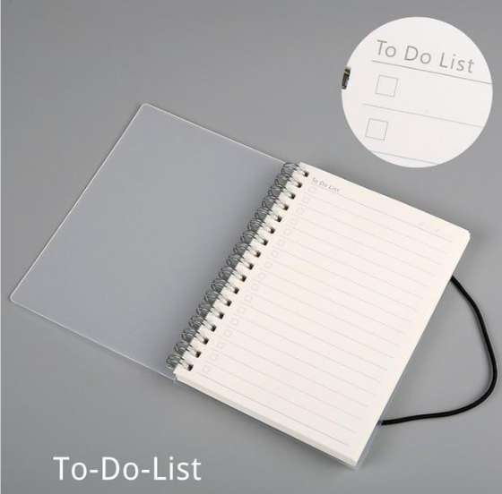 Cahier de notes de bobines spirales en plastique