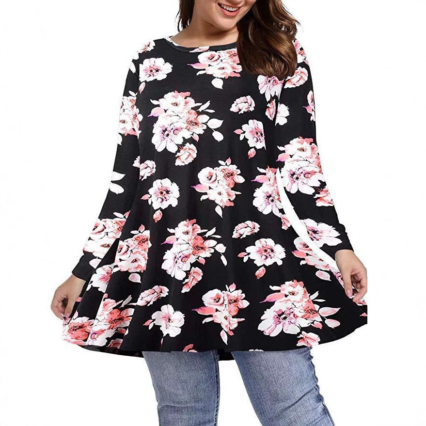 Ceinture longue manches Top Plus-size Relaxed Fit