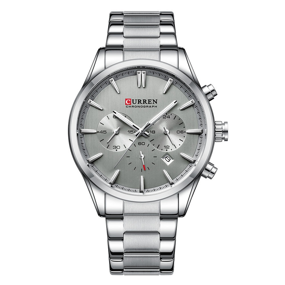 Montre Quartz multifonctions à six mains pour hommes