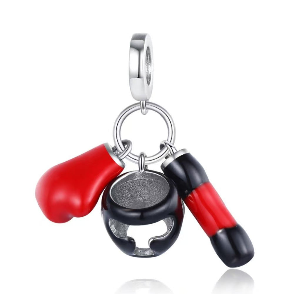 Cartoon Heart-holding Rabbit Punching Bag pendentif de perles DIY Exquise bijoux Accessoire