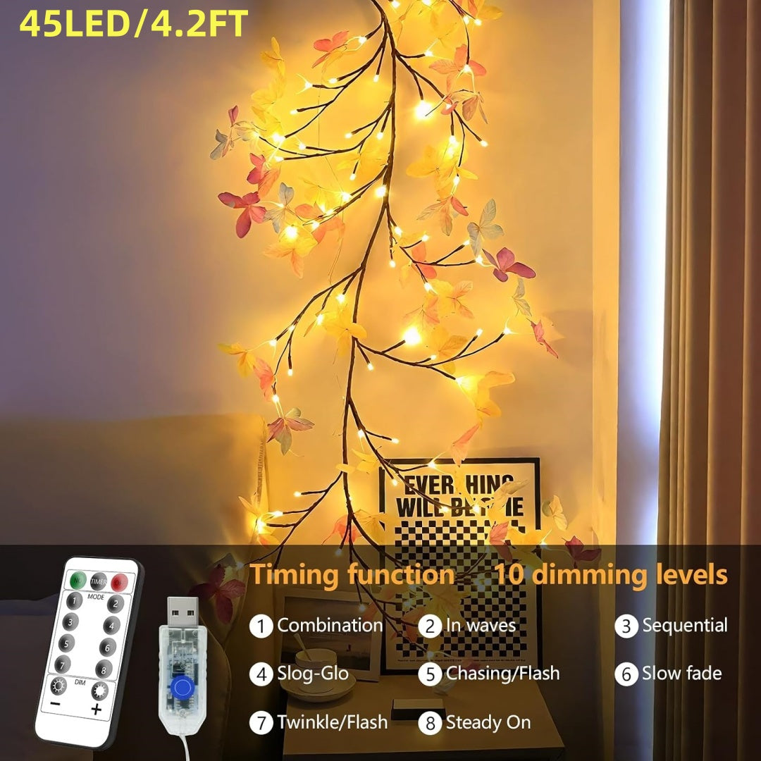 Lumière avec papillon 138LED 7.55FT Enchanté décoration murale lumières de vigne 8 modes de lumière pour