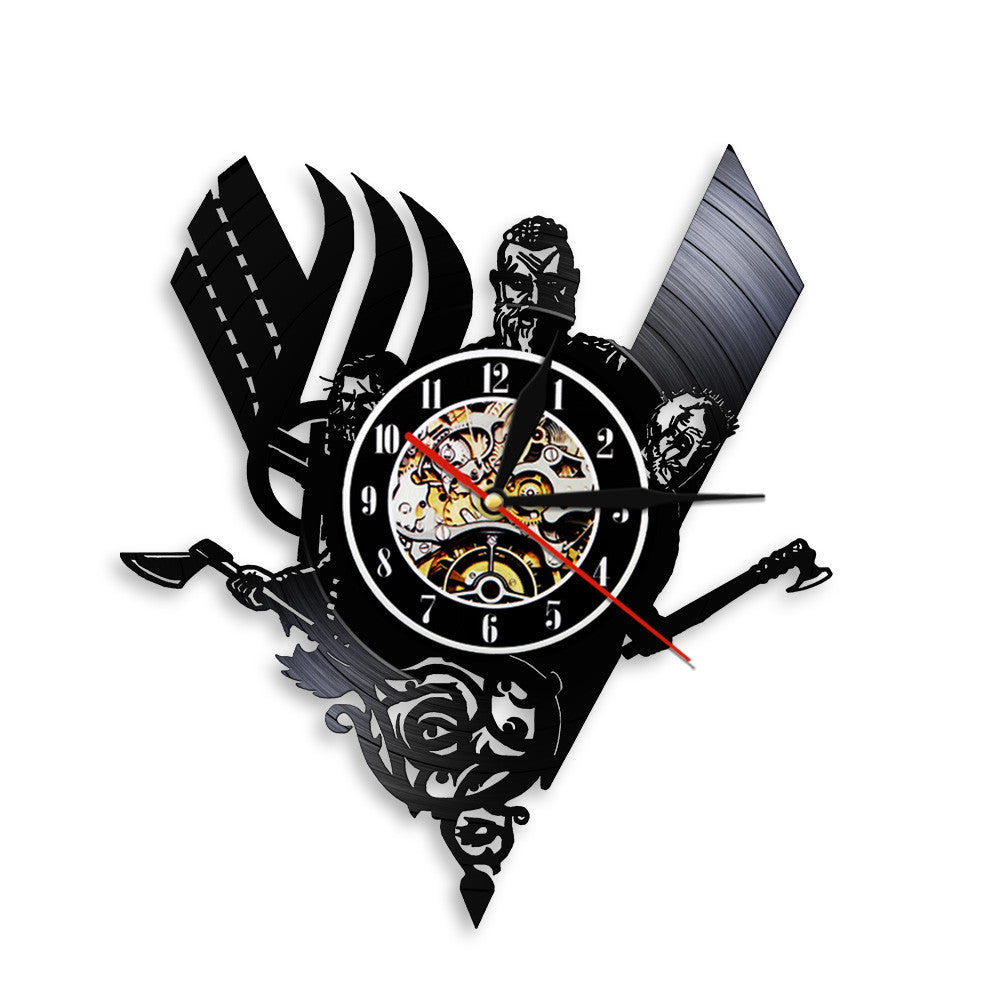 Texte ancien Charm Warrior Vinyl Record Horloge murale
