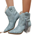 Autumnwinter Bottes de cow-boy de style occidental avec un orteil pointu et un talon chunky