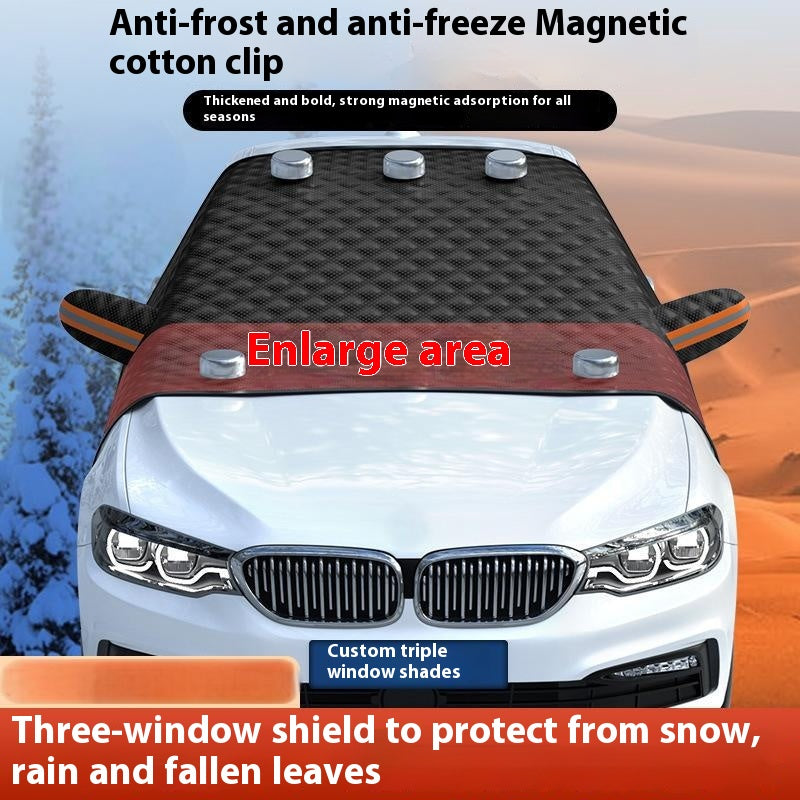 Couverture anti-neige de voiture Pare-brise avant verre Aspiration magnétique hiver anti-gel