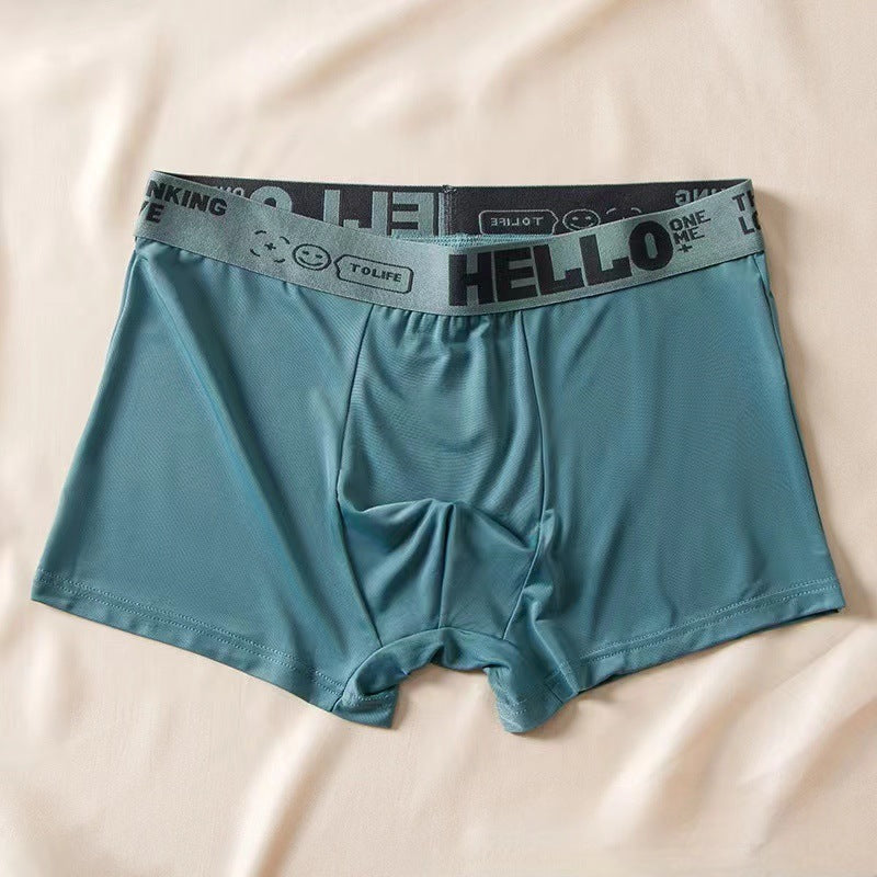 Sous-vêtements antibactériens pour hommes en soie de glace Graphène