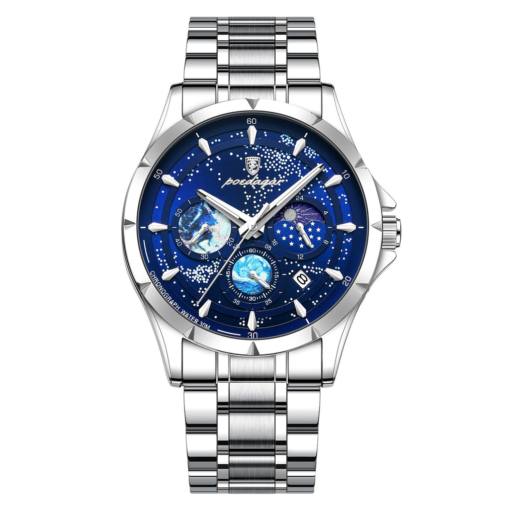 Montres à quartz multifonctions pour hommes lumineux
