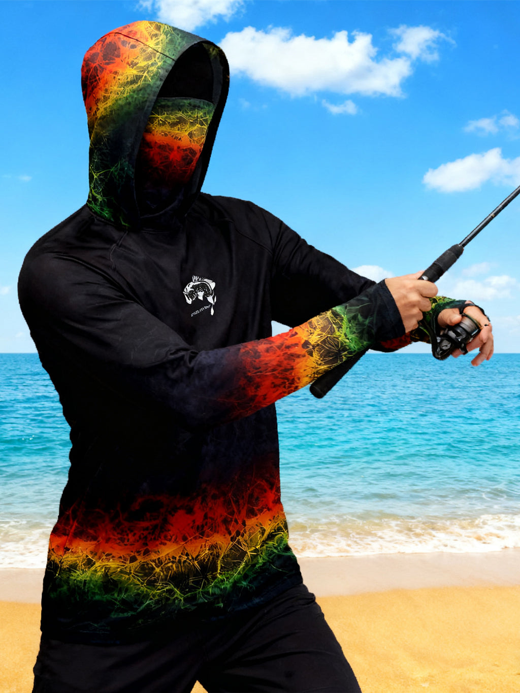 Pêche Hoodie UPF 50 anti UV Sailing Shirt Surf d'été Hommes Long Sleeve Hunting Jersey